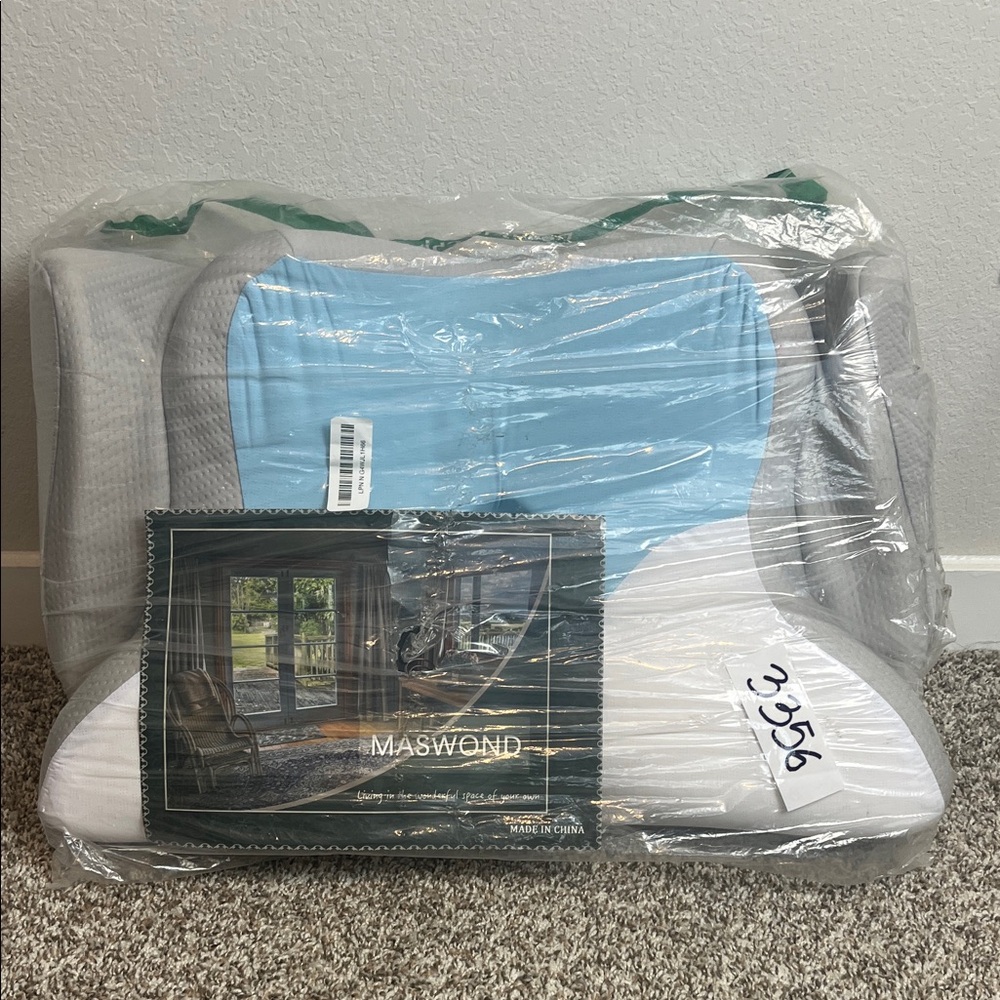 Sky Blue and White‎ Pillow
